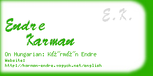 endre karman business card